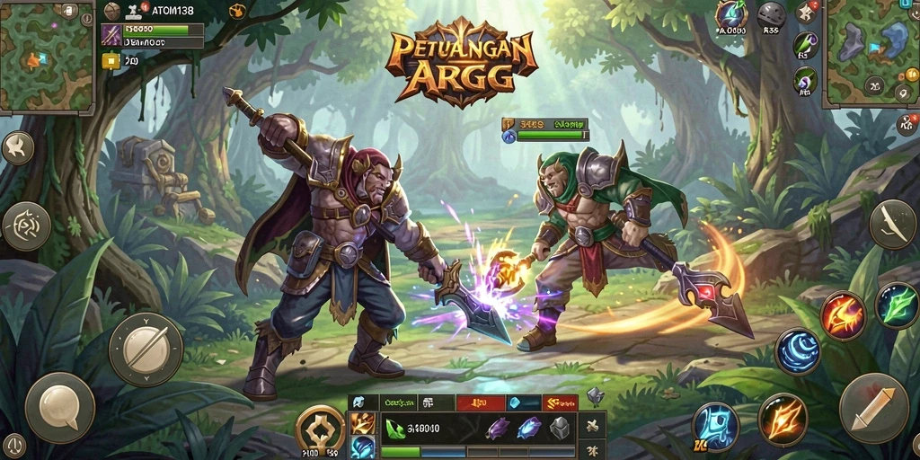 Gameplay seru dari ATOM138 dengan pertarungan ARPG yang mendalam.