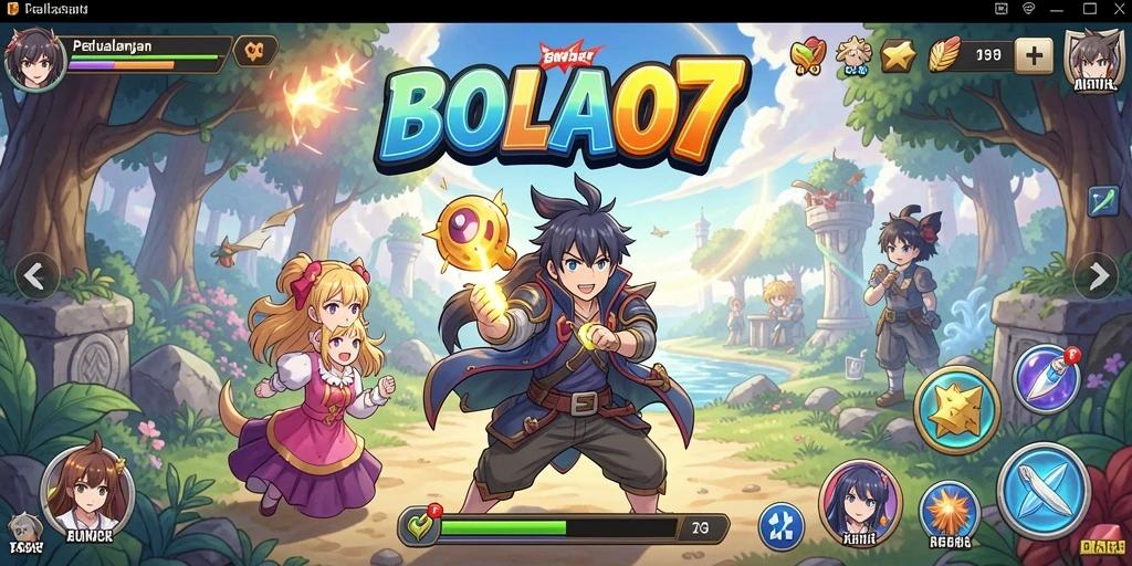 Tampilan gameplay BOLA07 yang seru dan colorful.