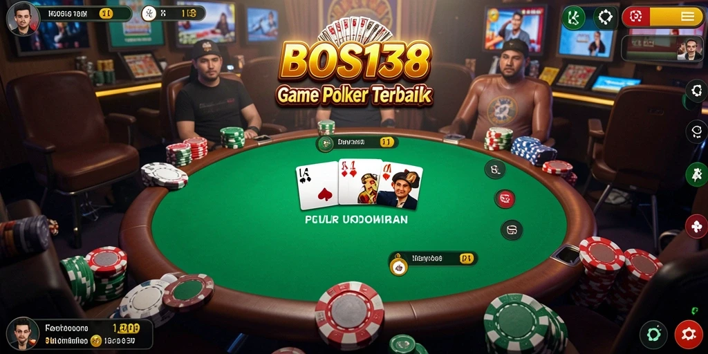 Tampilan permainan poker seru di BOS138.