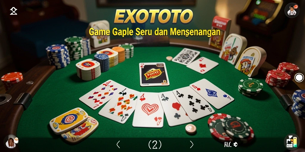 Tampilan gameplay seru dalam EXOTOTO yang menampilkan permainan Gaple.