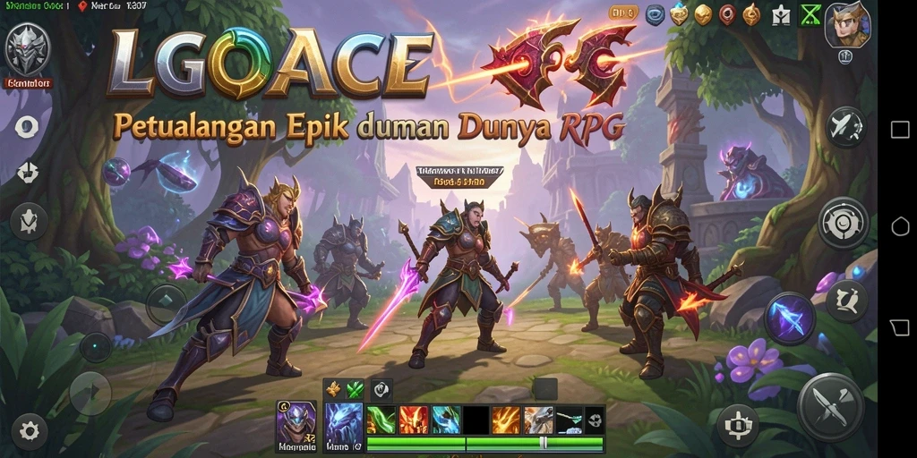 Tangkapan layar utama LGOACE dengan aksi petualangan RPG yang mendebarkan.