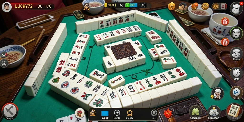 Tampilan gameplay Mahjong yang seru dan menantang di LUCKY72.