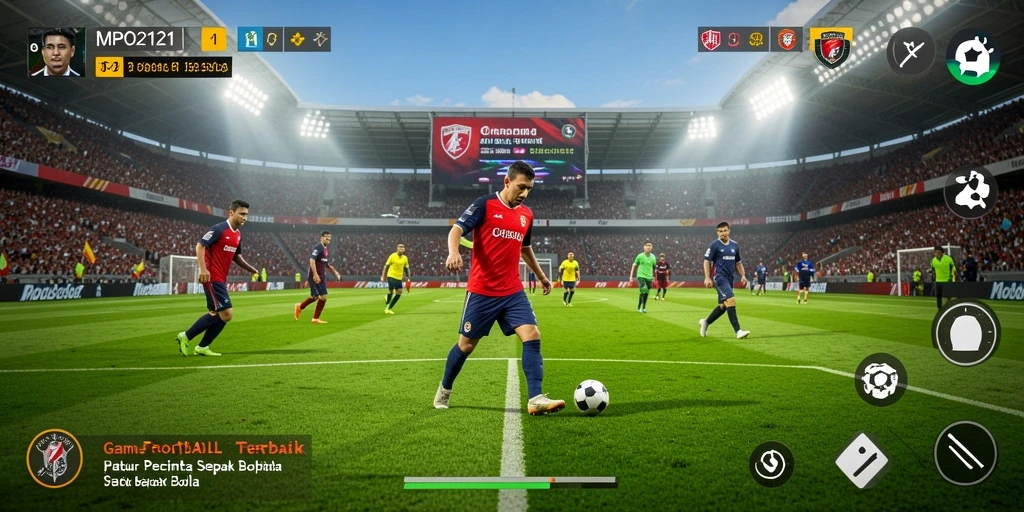 Tangkapan layar MPO2121 dengan aksi seru di lapangan sepak bola.