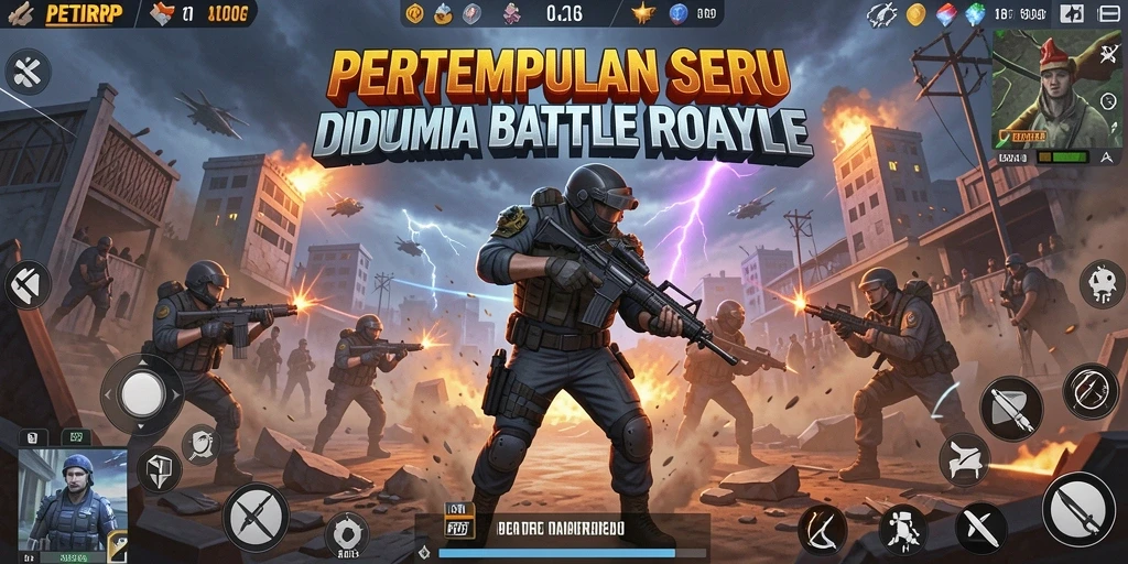 Gameplay seru PETIRRP dalam suasana Battle Royale.