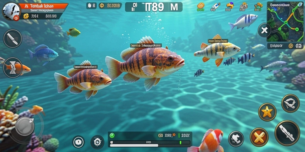Tampilan gameplay seru dalam game Tembak Ikan PT89.