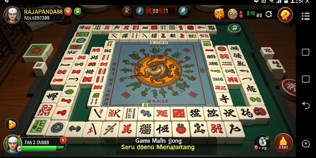 Screenshot permainan RAJAPANDA88 menampilkan gameplay Mahjong yang mendebarkan.