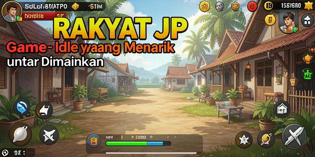 Screenshot RAKYATJP menunjukkan elemen gameplay Idle yang menarik.