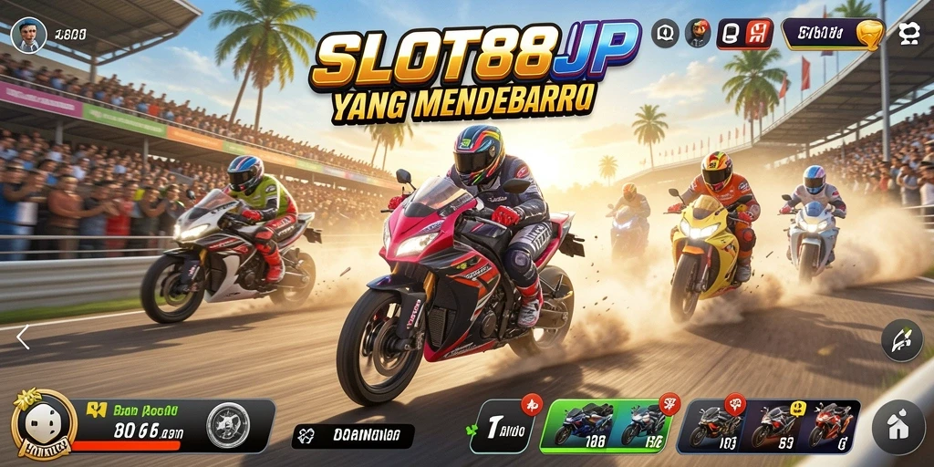 Gameplay seru balapan motor di SLOT88JP.