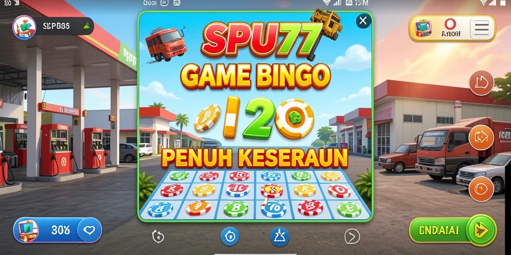 Gameplay seru SPBU77 dengan suasana Bingo yang menarik.